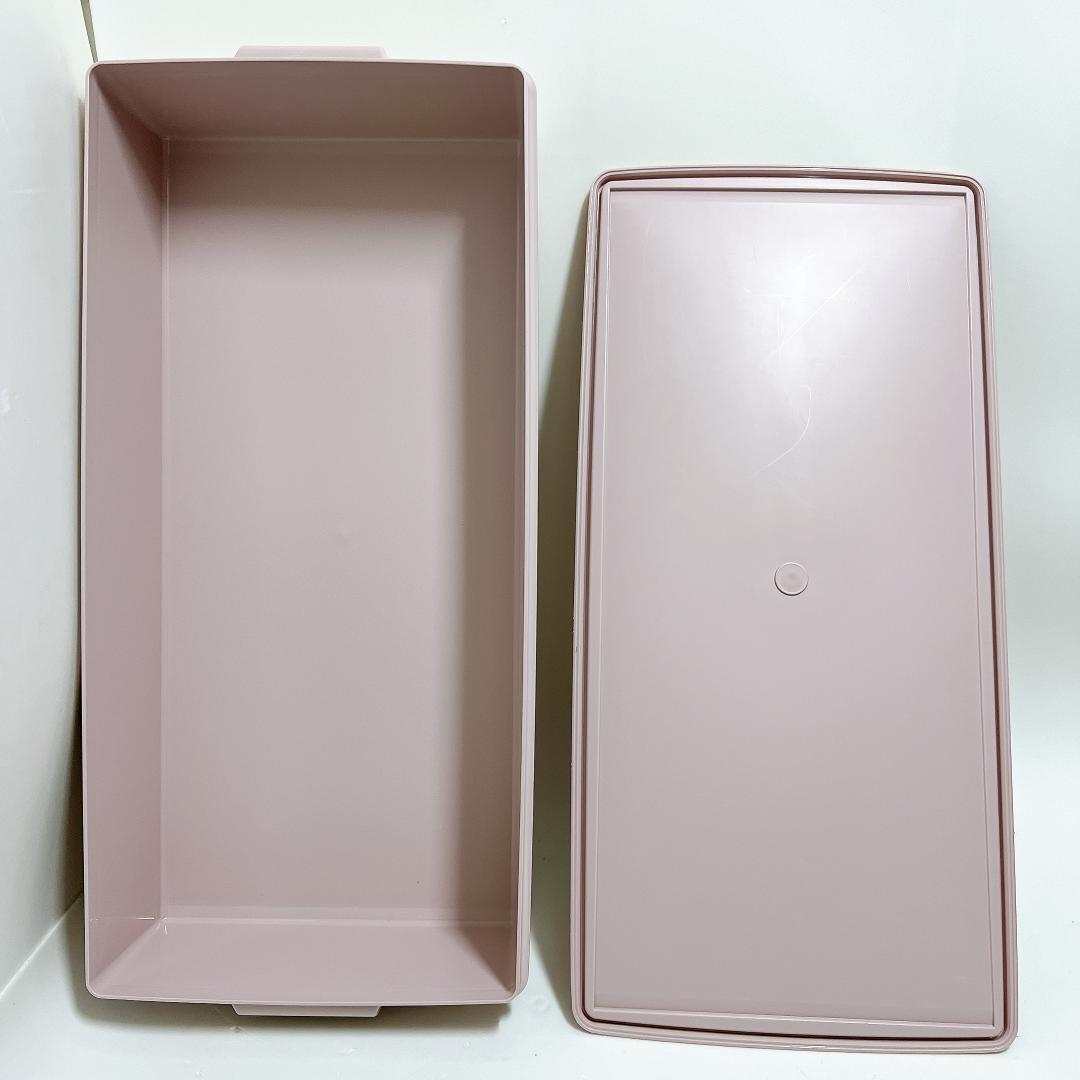 【美品✨送料無料】4個セット タッパーウェア ロング スーパーケース ピンク