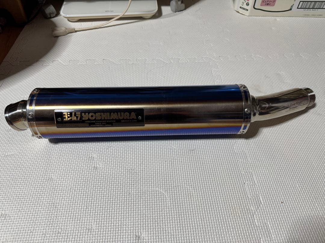 ヨシムラ Slip-Onサイクロン チタンブルーカバー NC42