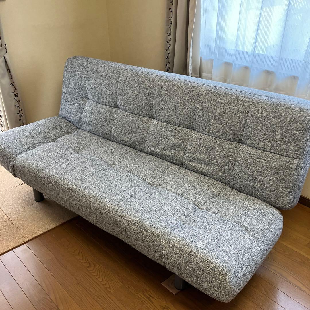 ニトリ　グレー ソファベッド　マークス　カバー2枚付き　ぴねお様