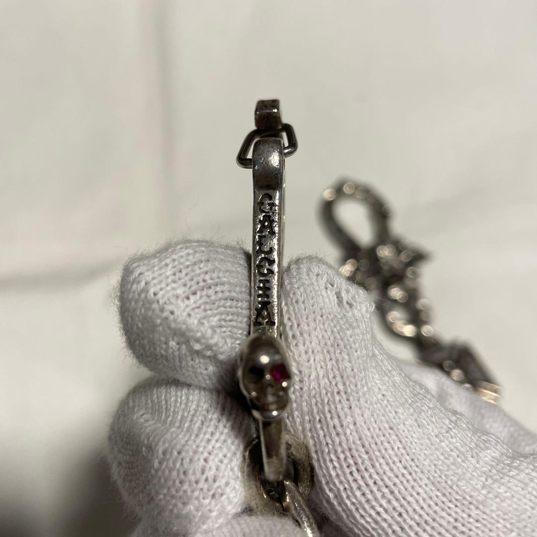 galcia スカルデザイン ウォレットチェーン オールシルバー