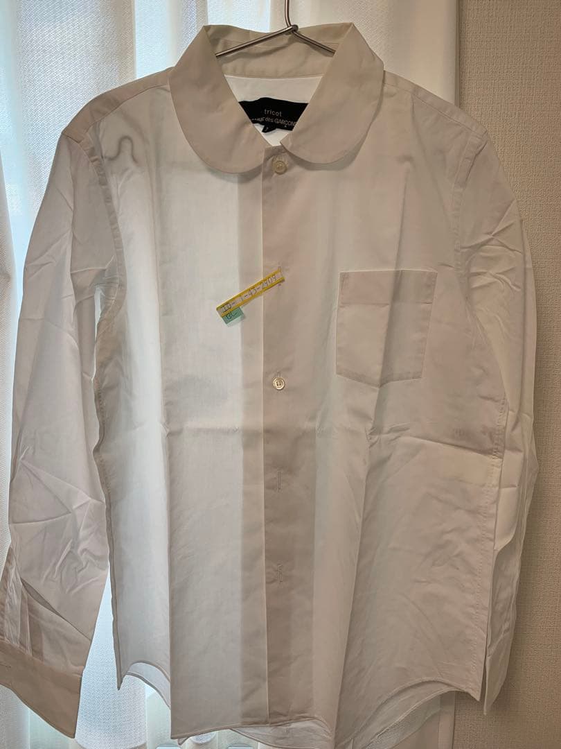 トリココムデギャルソン M コットン 丸襟シャツ 白