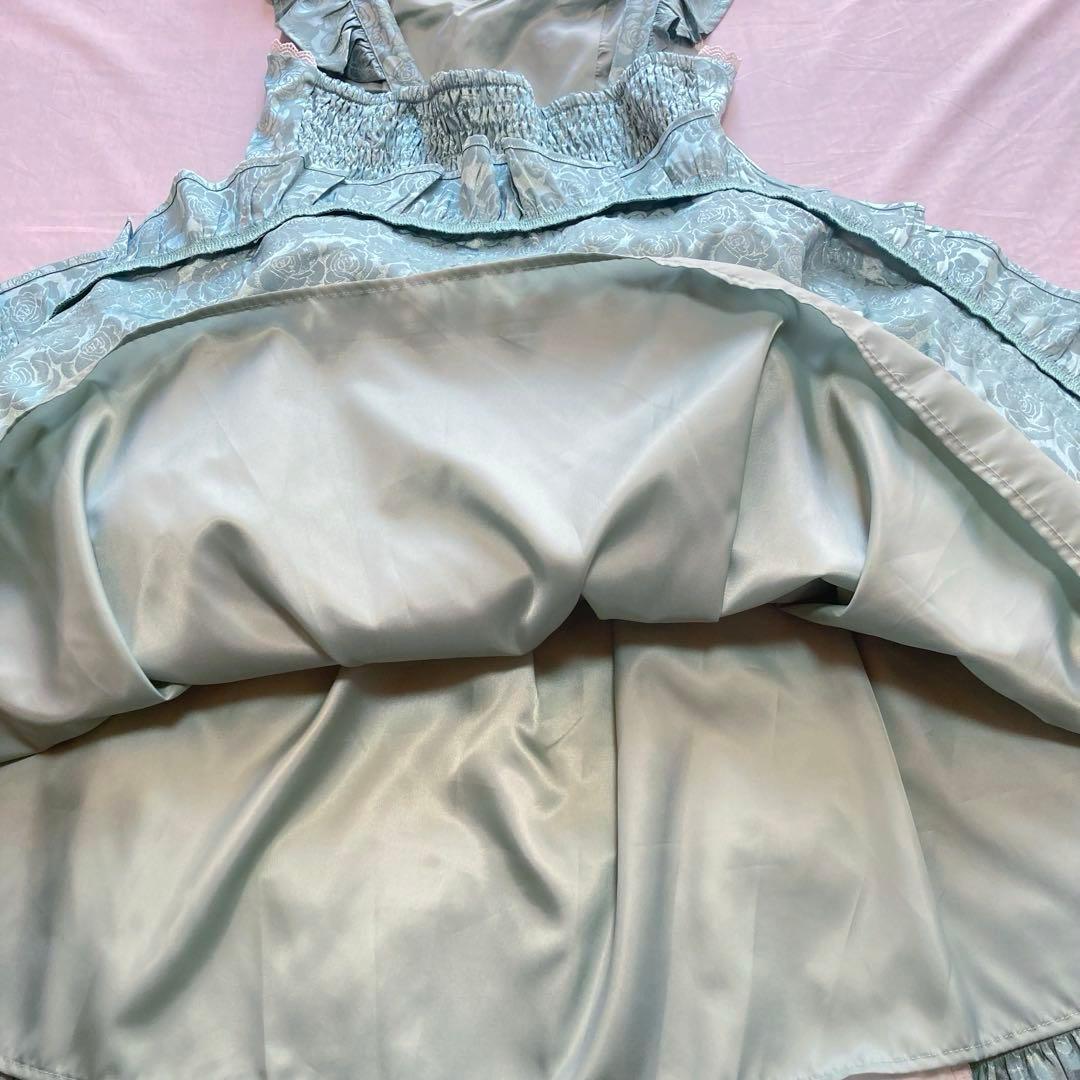 axes femme kawaii ロマンスローズジャンスカ　グリーン　M