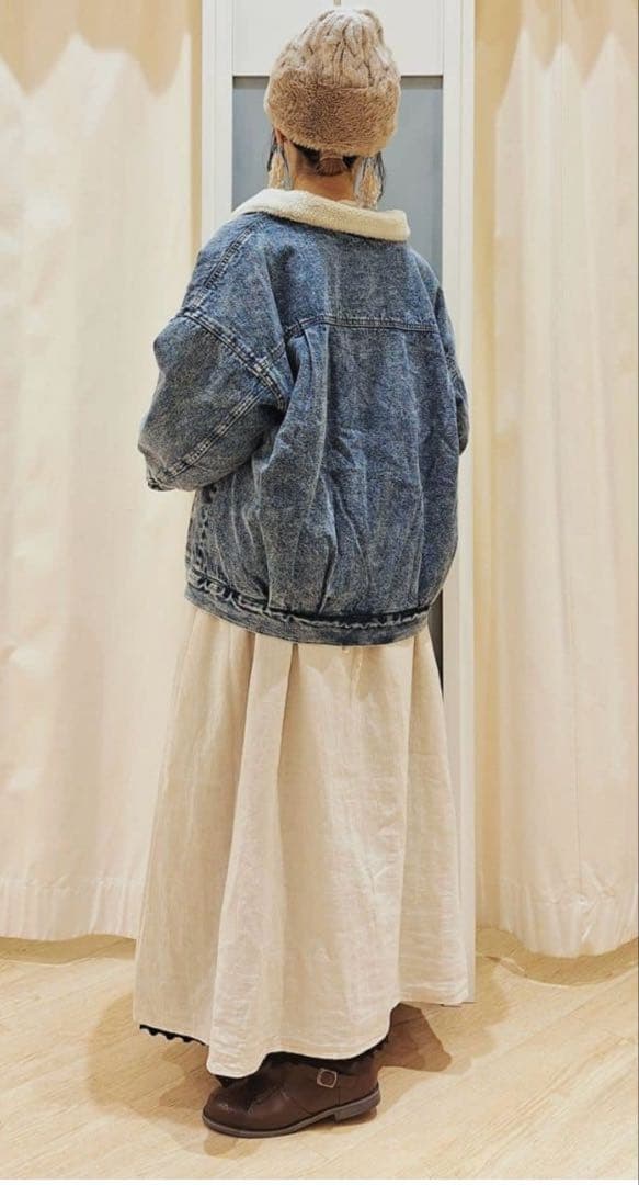 今季　サマンサモスモス　デニムボアジャケット　ブルー　未使用タグ付