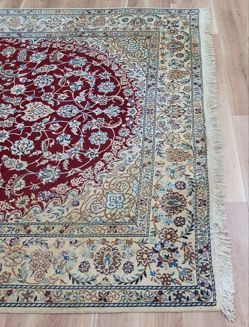 GHR Y2667 高級ペルシャ絨毯 ナイン産 ウール 大判