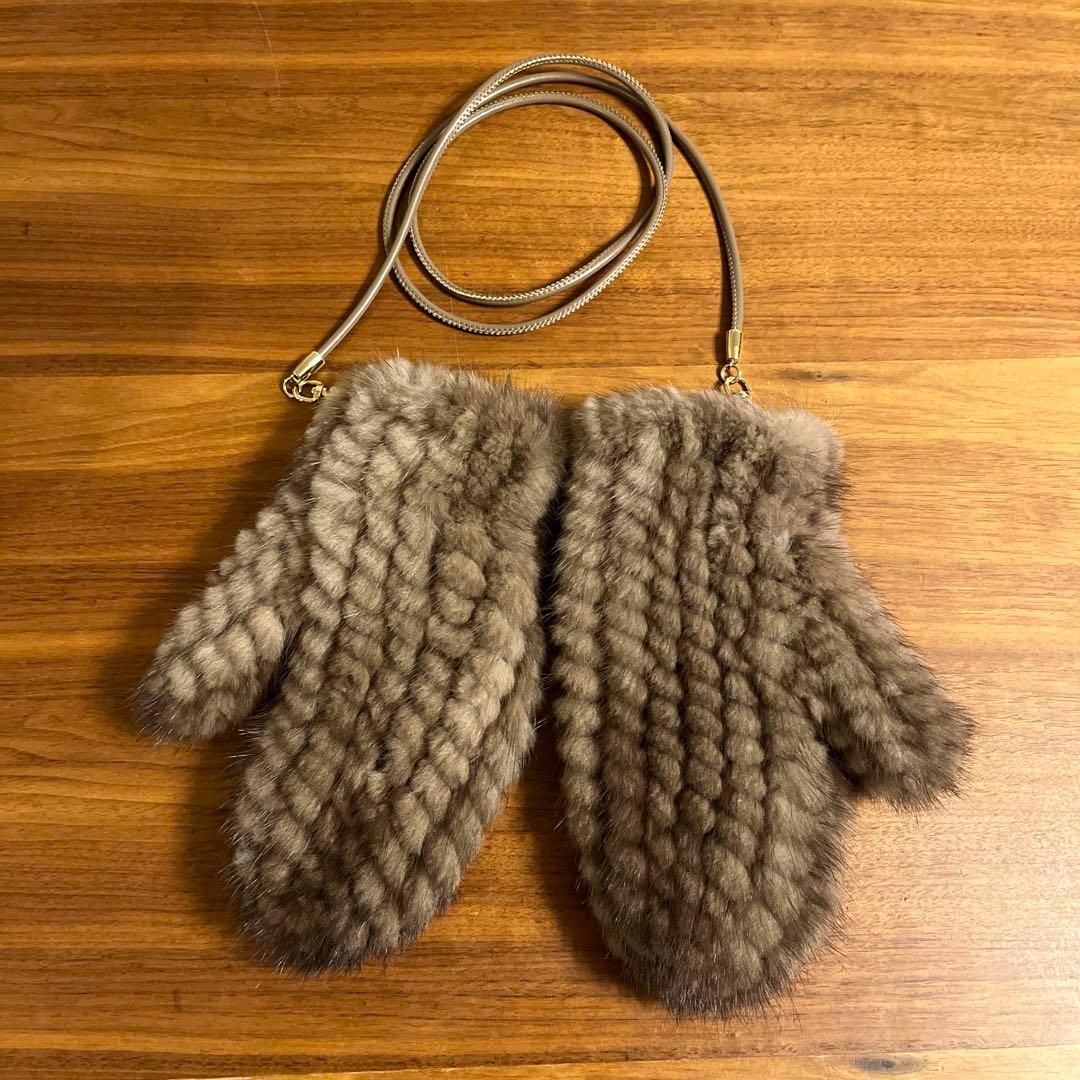 Max Mara ミンクファー ミトン 手袋 ストラップ付き