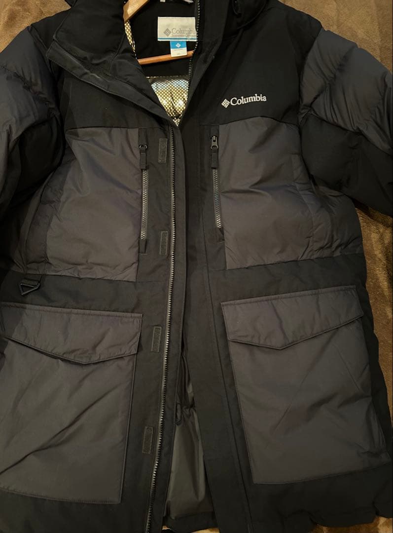 美品★コロンビア メンズ XL ダウンジャケット オムニヒート フード ファー付
