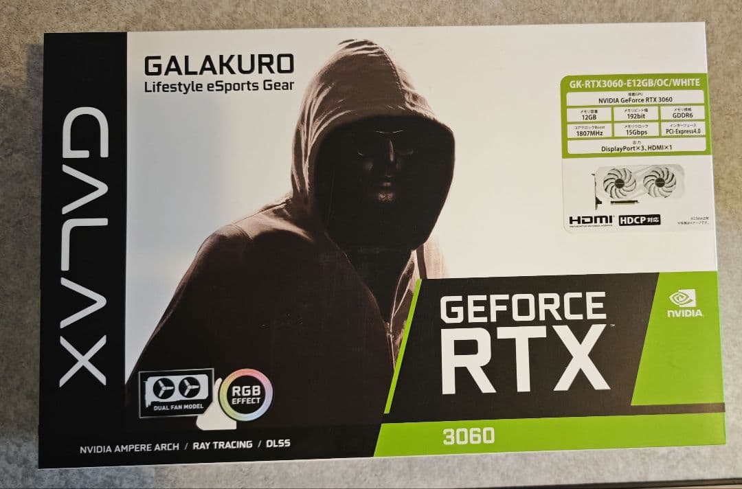 グラフィックボード・グラボ・ビデオカード GALAKURO GeForce RTX 3060 12G white