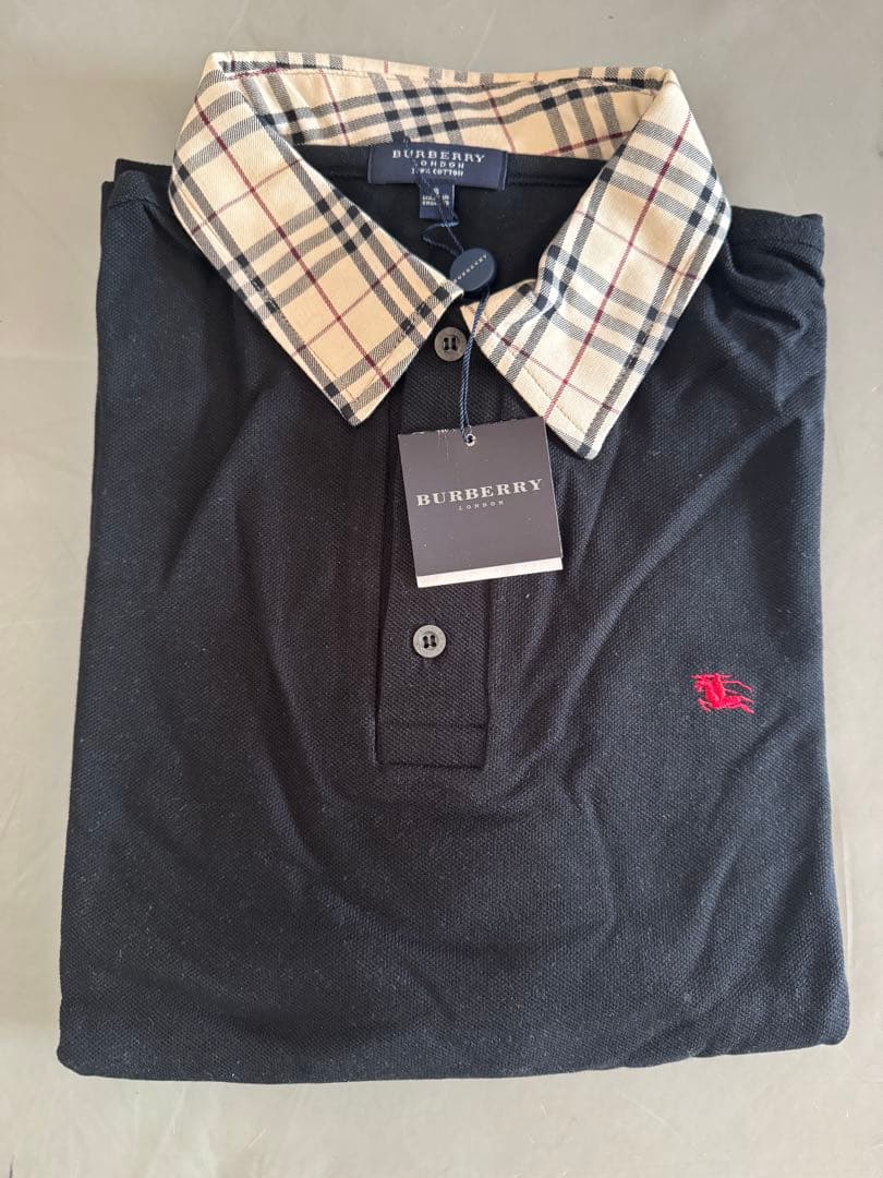 ポロシャツバーバリーBerberrys BK チェック　刺繍イングランド製