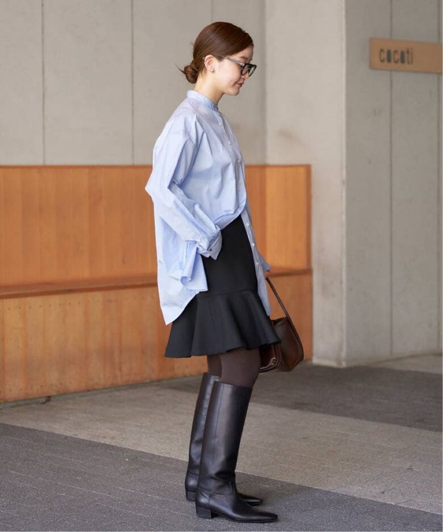 IENA ツイードダブルクロスフレアミニスカート　38