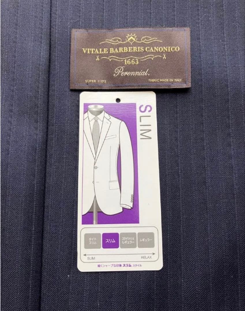 カノニコ　Y7スリム　ネイビー　ピンストライプ　美品　スーツ　トップバリュー
