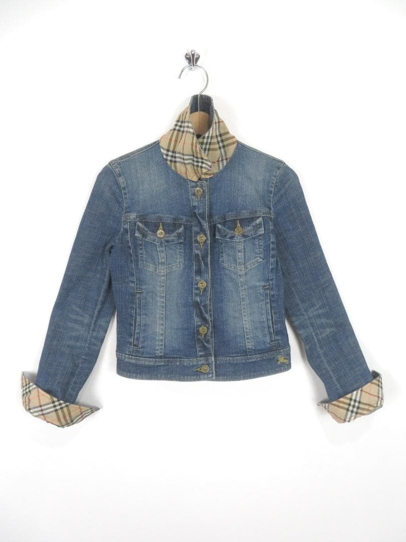 バーバリーブルーレーベル ノバチェック ストレッチ Gジャン 36 レディース