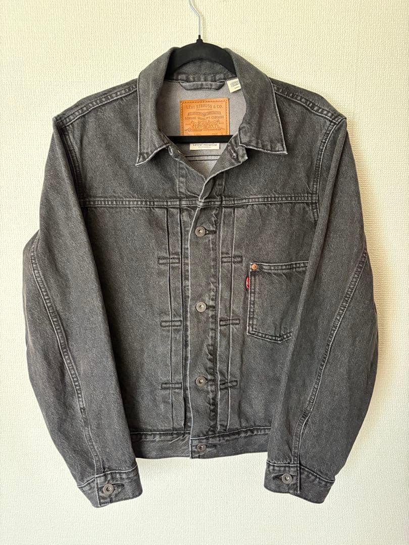 リーバイス ブラック ストーンウォッシュ デニムジャケット S (JP M)