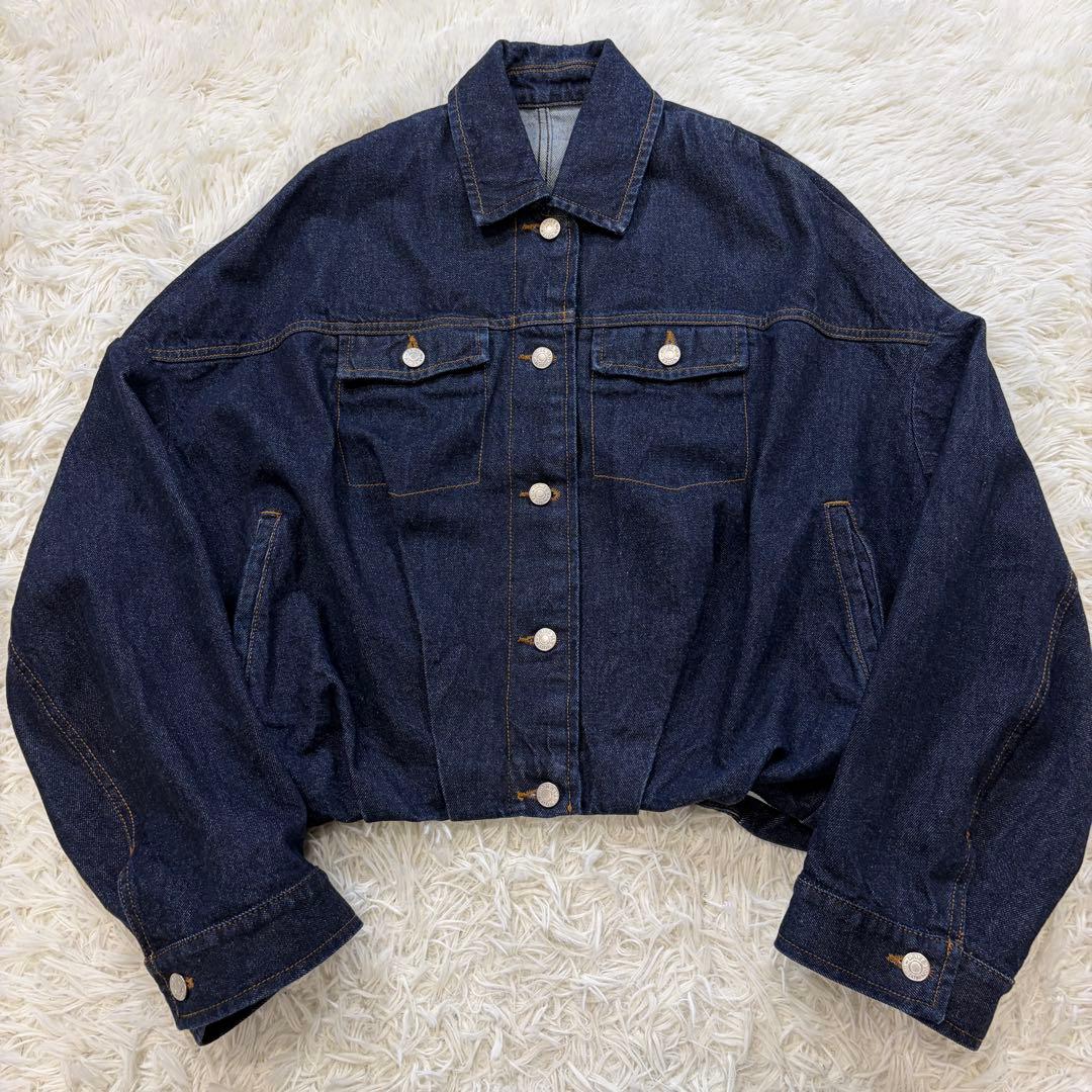 【新品同様】ドリスヴァンノッテン ギャザー オーバーサイズ デニムジャケット S