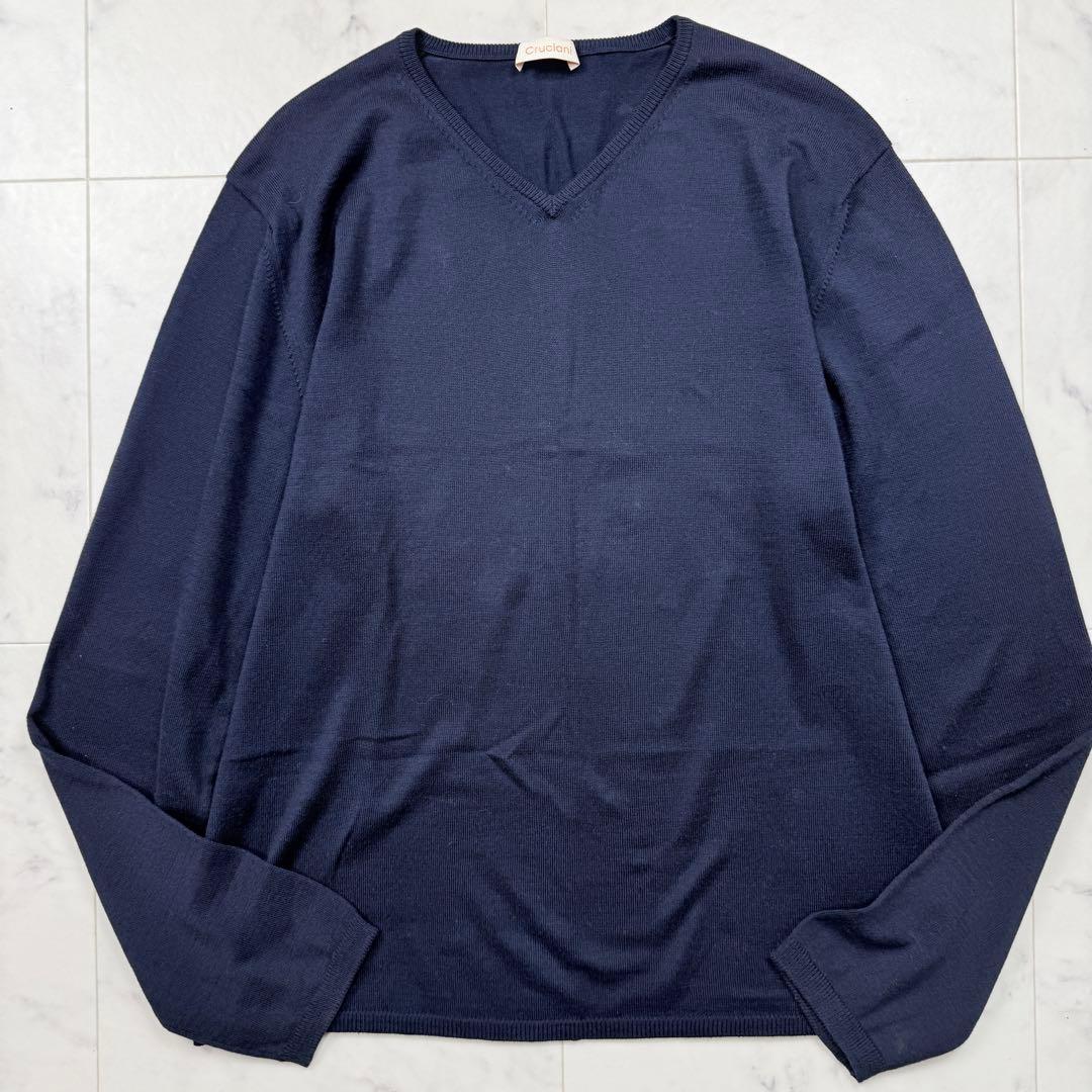 cruciani クルチアーニ Vネックコットンセーター 50 ネイビー