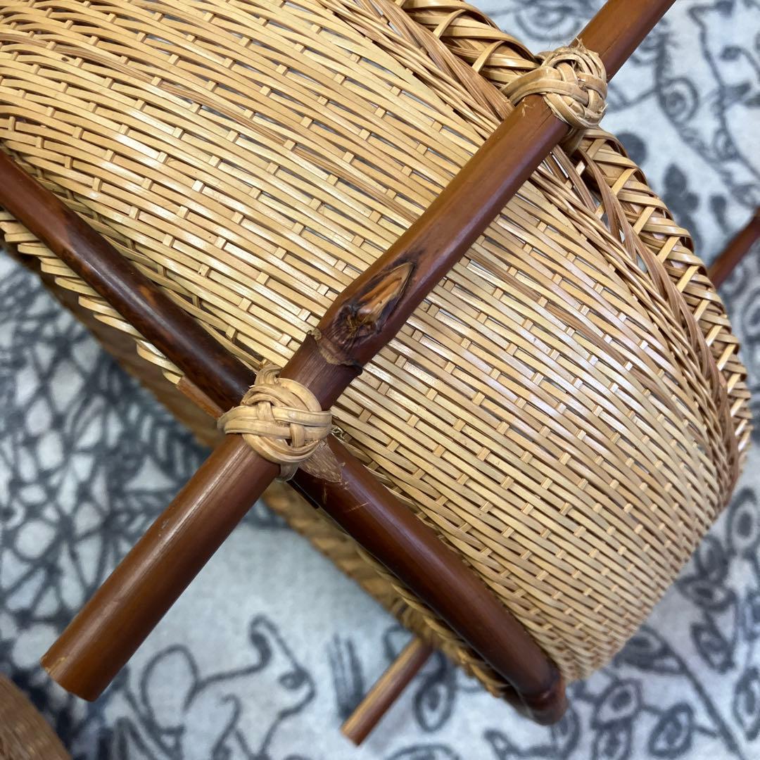 竹細工 ３段籠 職人技