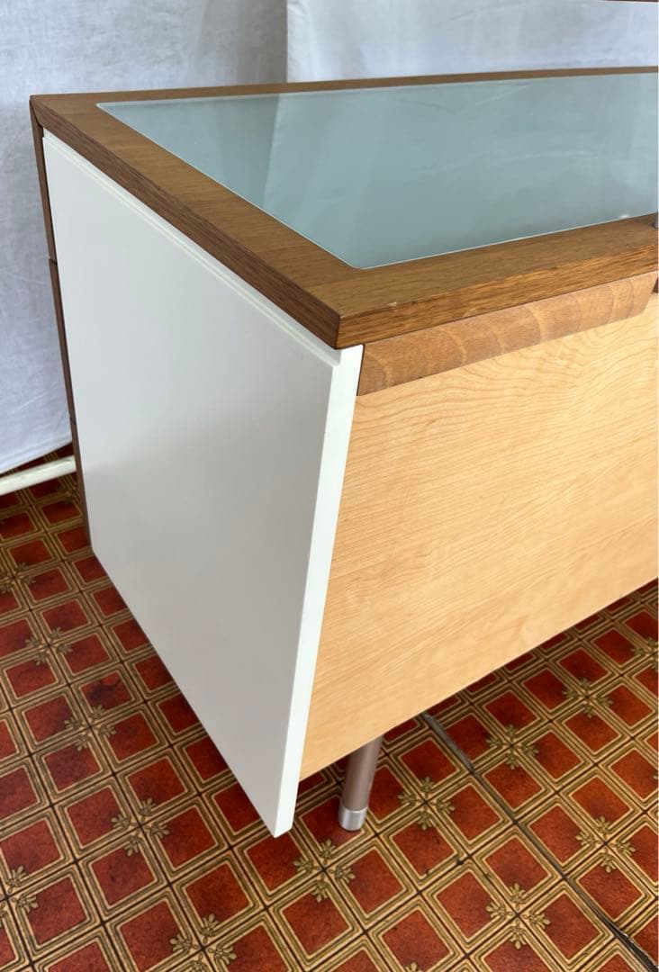 【アンティーク】北欧レトロ 鏡台 3段引出し ドレッサー チェスト キャビネット