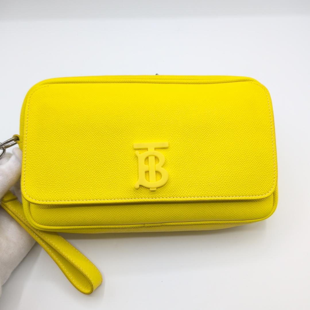 良品✨バーバリー ショルダーバッグ クロスボディバッグ レザー イエロー GR