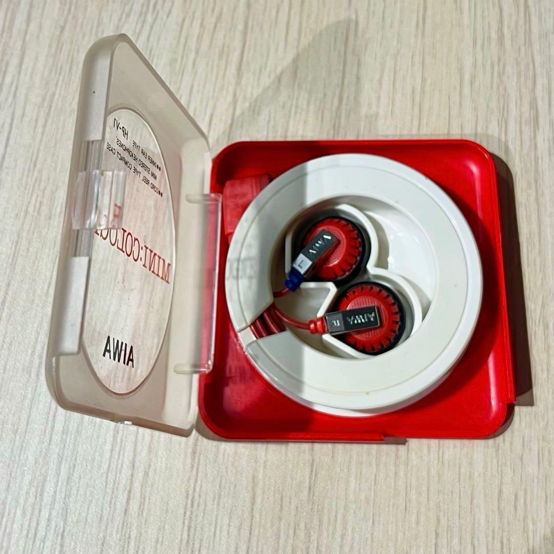 AIWA HP-V1 インナーイヤーイヤホン レッド　昭和レトロ レア