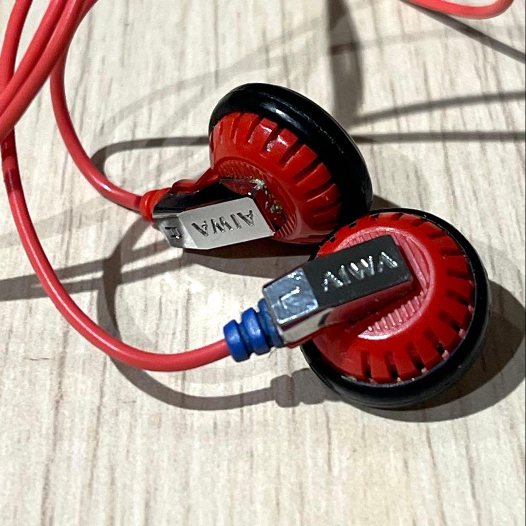 AIWA HP-V1 インナーイヤーイヤホン レッド　昭和レトロ レア