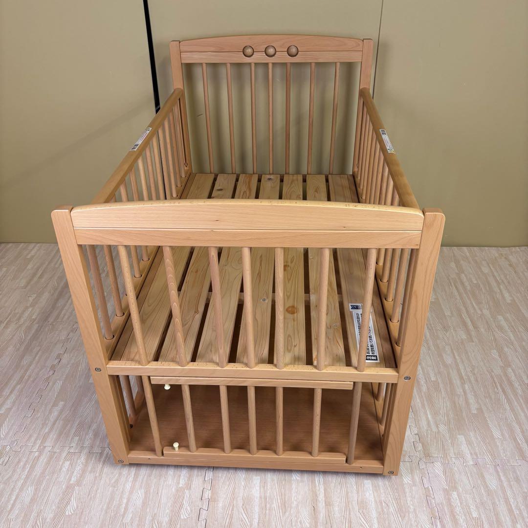 ☆すのこ床板☆美品☆　日本製　サワベビー　デュアルスライドベッド　ティアラDX