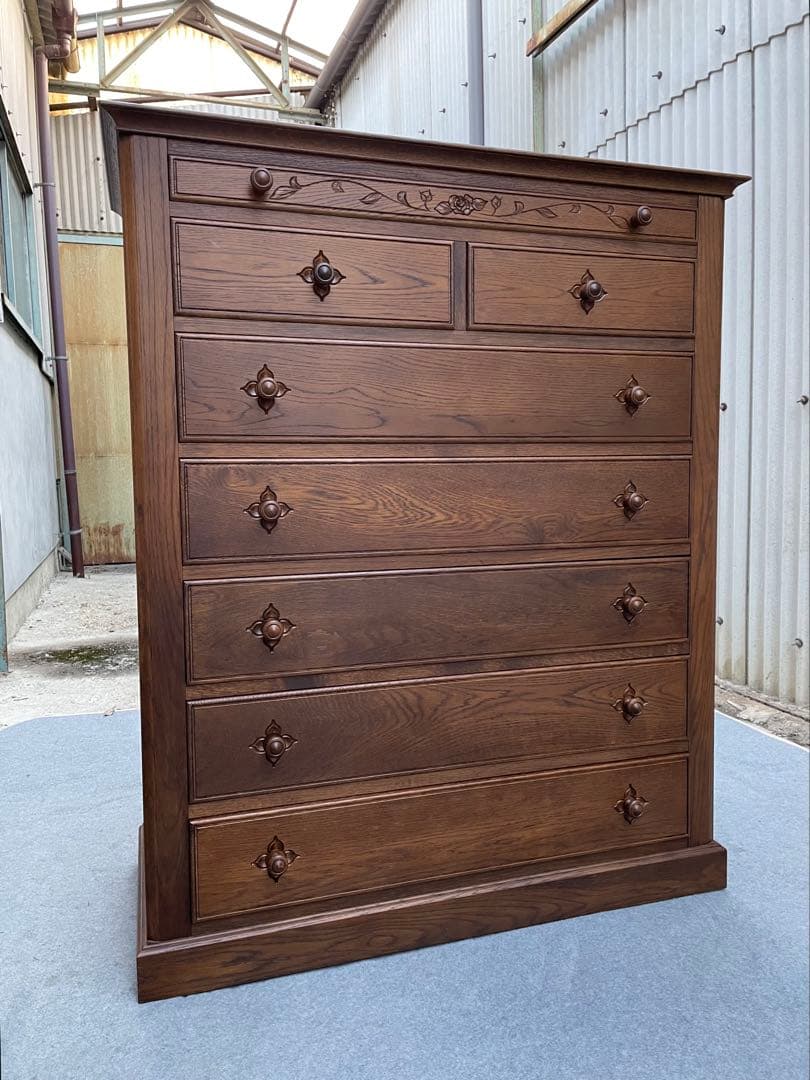 近隣配達可能　EZO家具　花柄　ハイチェスト　フラワー