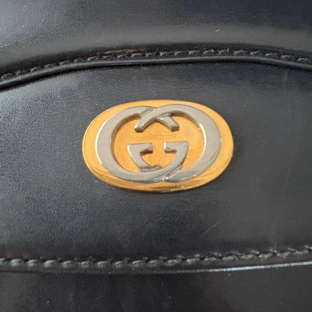 【希少】 グッチ 紋章 クレストチャーム ショルダーバッグ クラッチ 黒