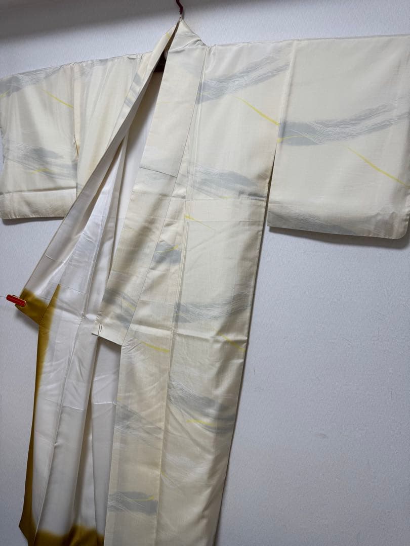 【銘品新品】旭日小綬章勲章「迫田龍鳳氏作」本場結城紬 オフホワイト色 トール寸
