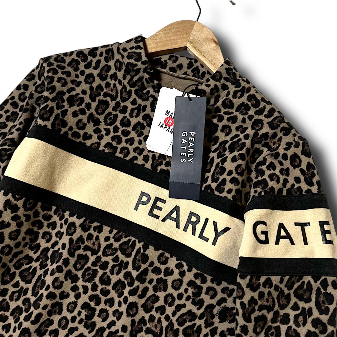 1 新品 定20,900 パーリーゲイツ レオパード ハイネックシャツ ヒョウ柄