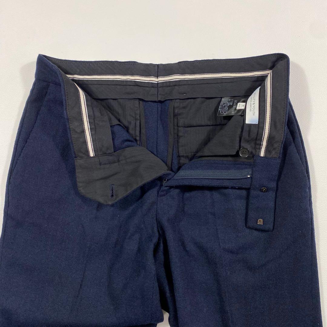 ビューティアンドユース✨サキソニー　セットアップスーツ　ネイビー　ヘリンボーンM