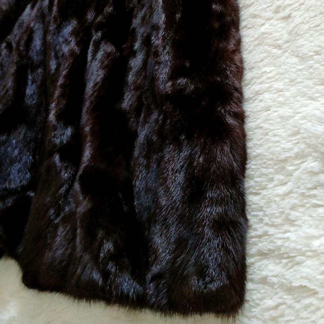 ミンクロングコート　ダークブラウン　サイズ13