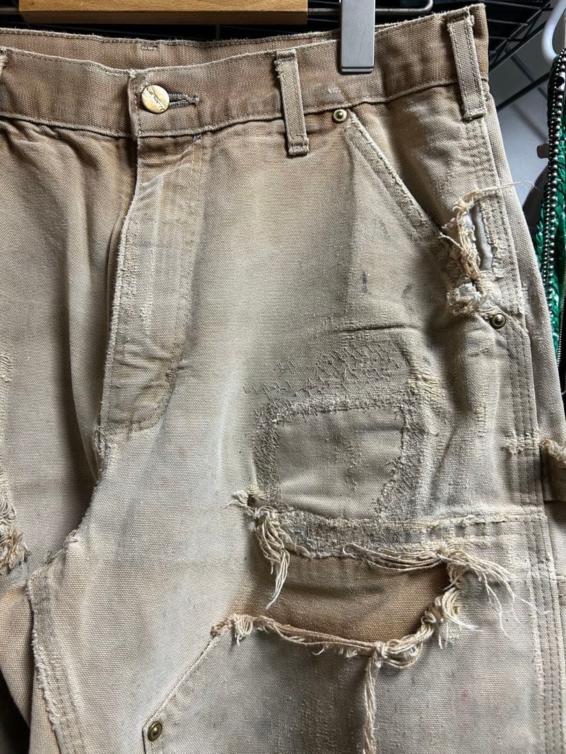 スペシャルCarhartt ダブルニー　ベージュ リペア