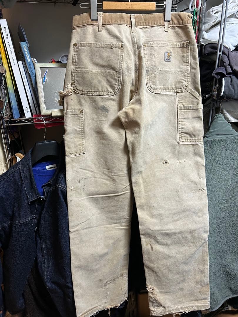 スペシャルCarhartt ダブルニー　ベージュ リペア