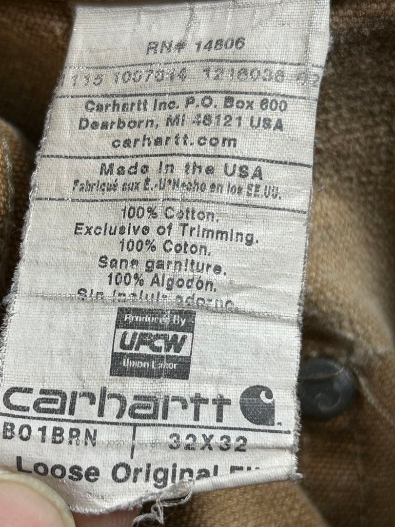 スペシャルCarhartt ダブルニー　ベージュ リペア