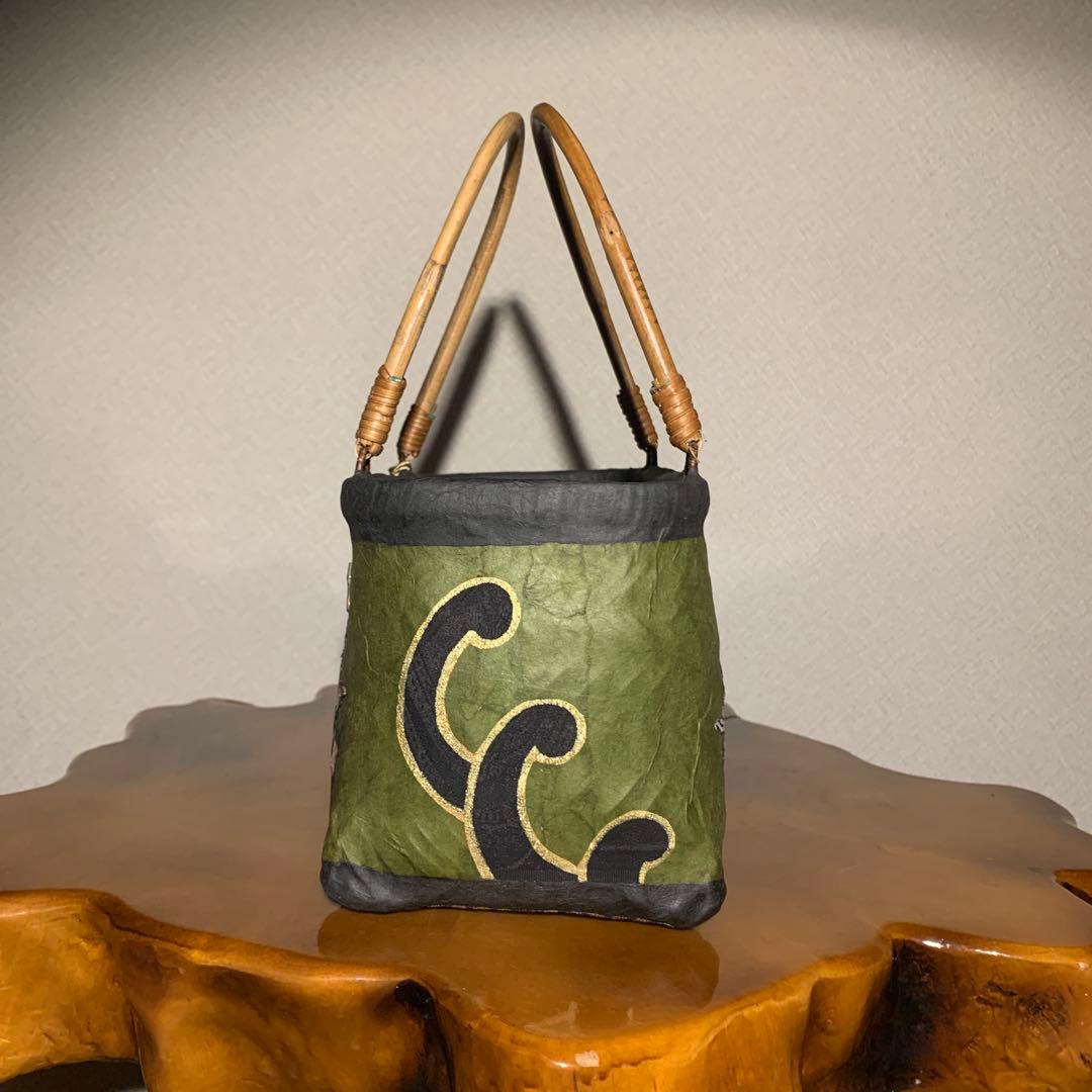 な*お様 ＊一閑張りバッグ（龍神）柿渋染