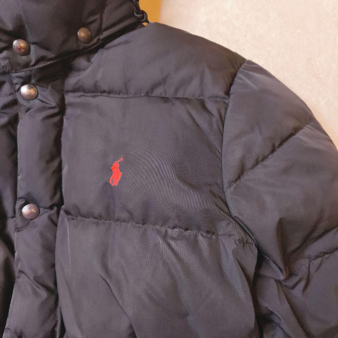 ポロラルフローレン ダウンジャケット 黒 M 刺繍ロゴ 肉厚