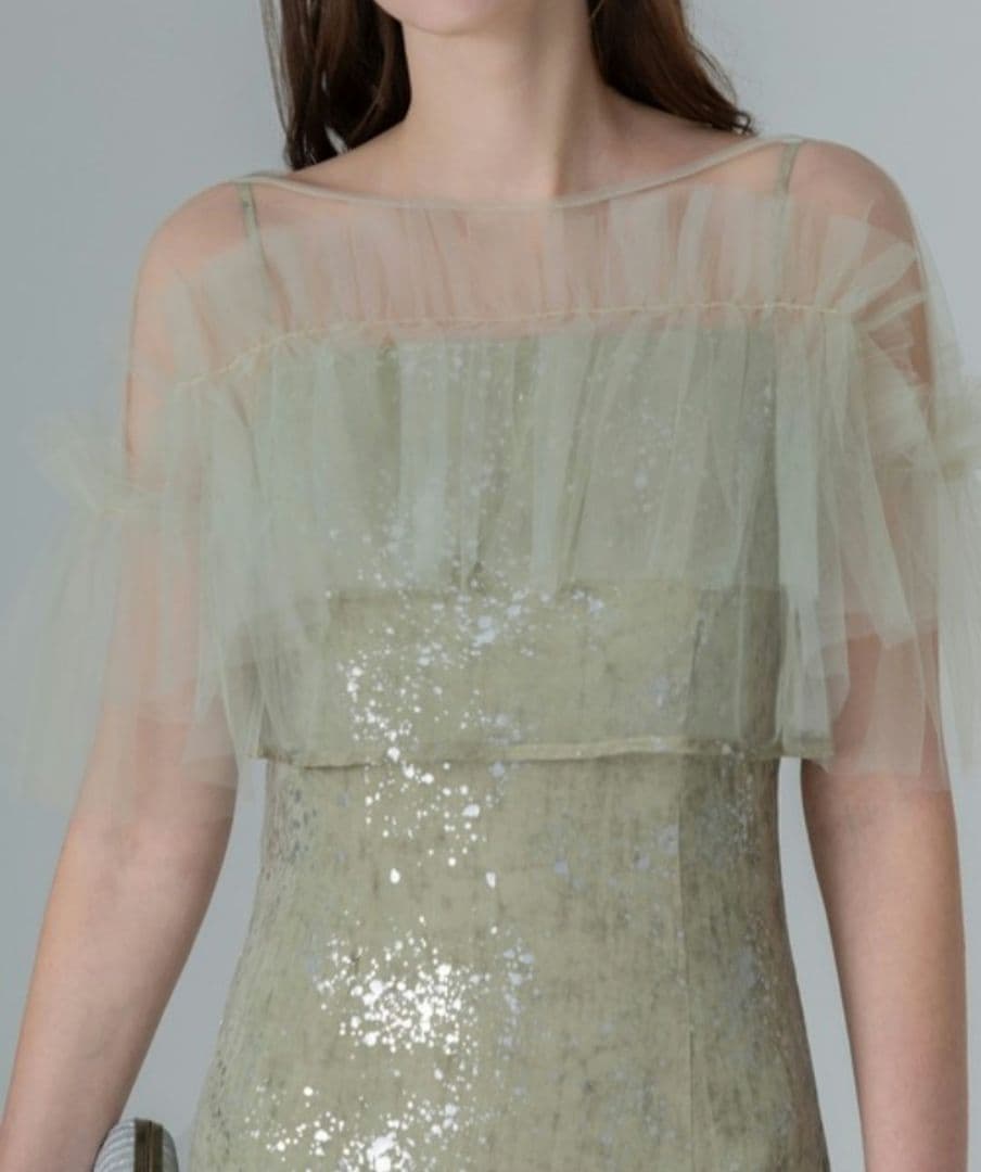 美品✨Leja チュールフリルボレロペイントマーメイドワンピースドレス