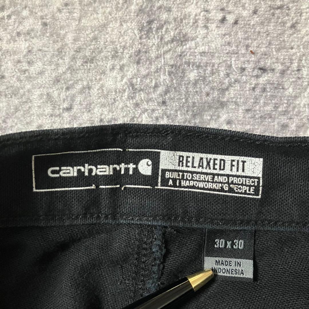 Carharttダブルニー30×30BN3334カーハートブラックワークパンツ黒