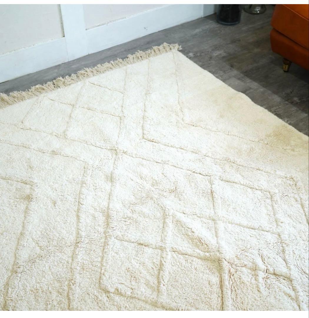 鍵*ポ様 ACTUS アクタス　アイボリー コットンラグ フリンジ付き