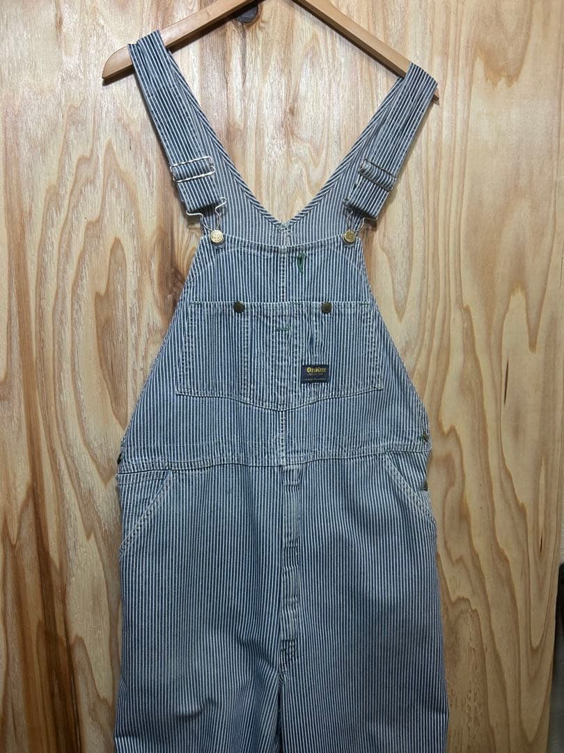 激レア70s OSHKOSH オシュコシュ ヒッコリーオーバーオール 38インチ