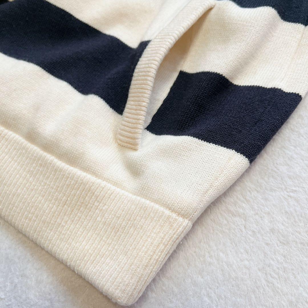 極美品　パーリーゲイツ　近年　蓄熱裏地　防風　スニード　ニット　ボーダー　スター