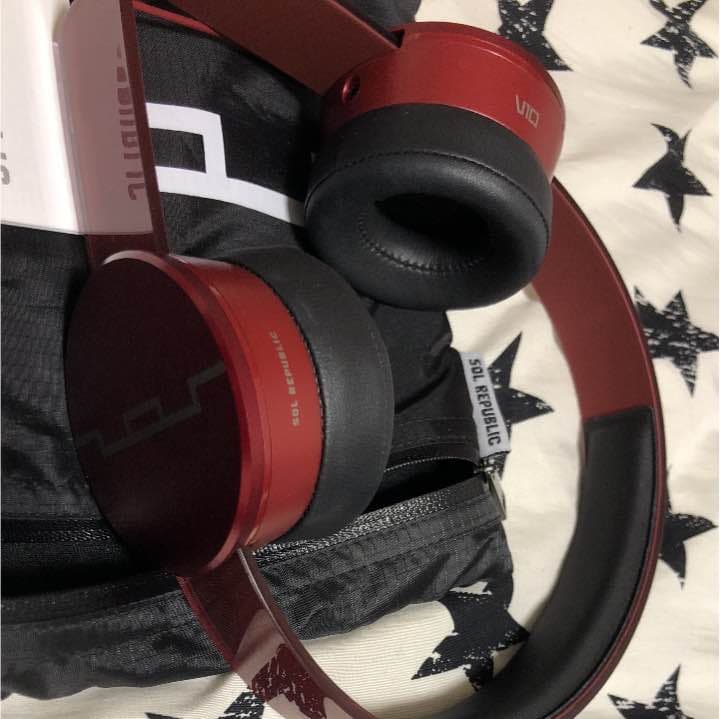 ［マイク付］ヘッドホンSOL-TRACKS-HD2RED　1.3mコード