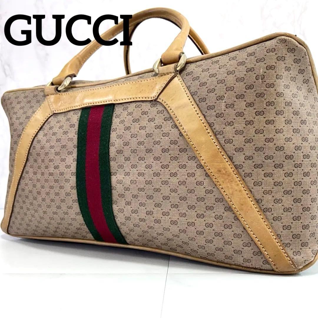 Vintage GUCCI ボストンバッグ オフィディア マイクロGG PVC