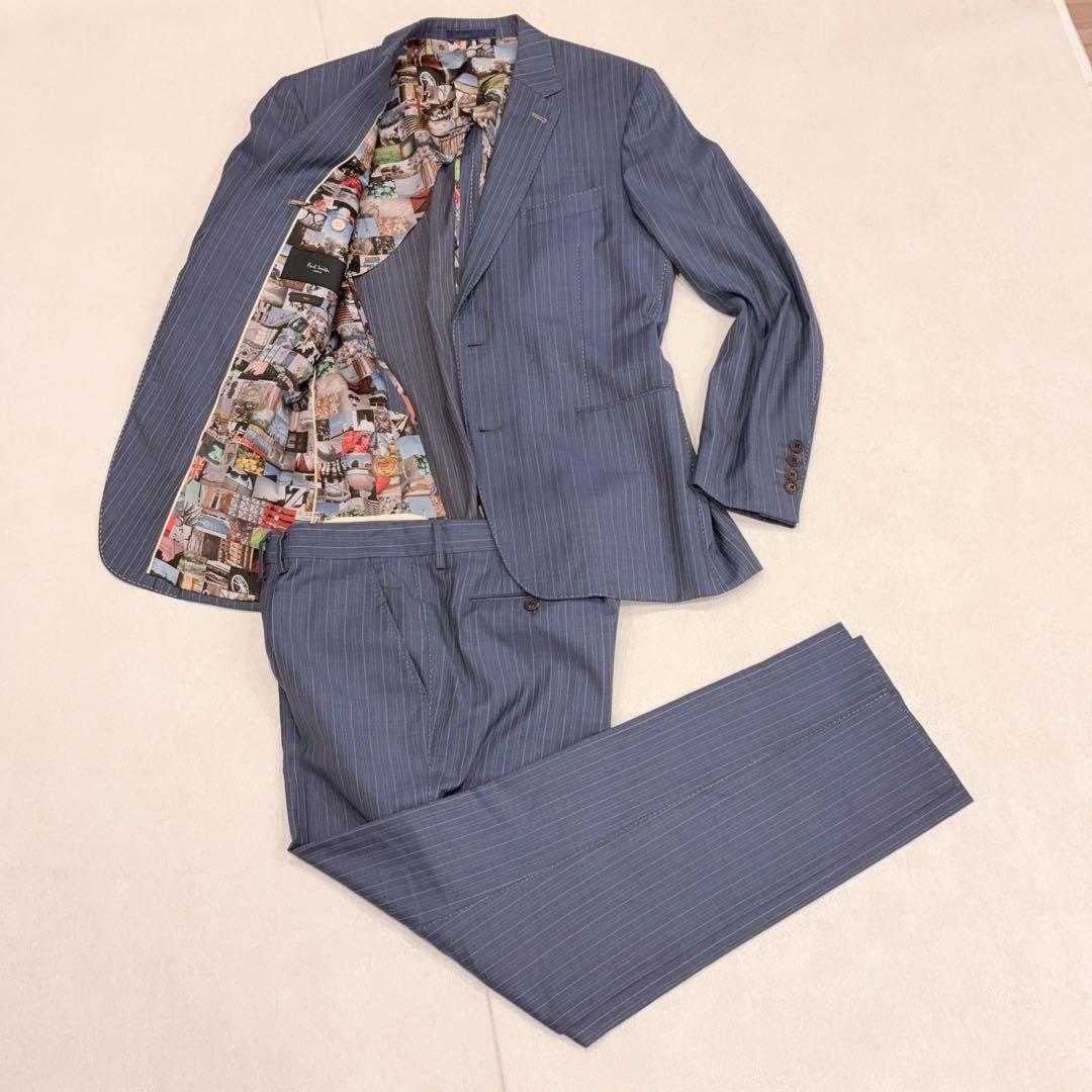 現行モデル ポールスミス×ロロピアーナ セットアップ スーツ　ストライプ XL