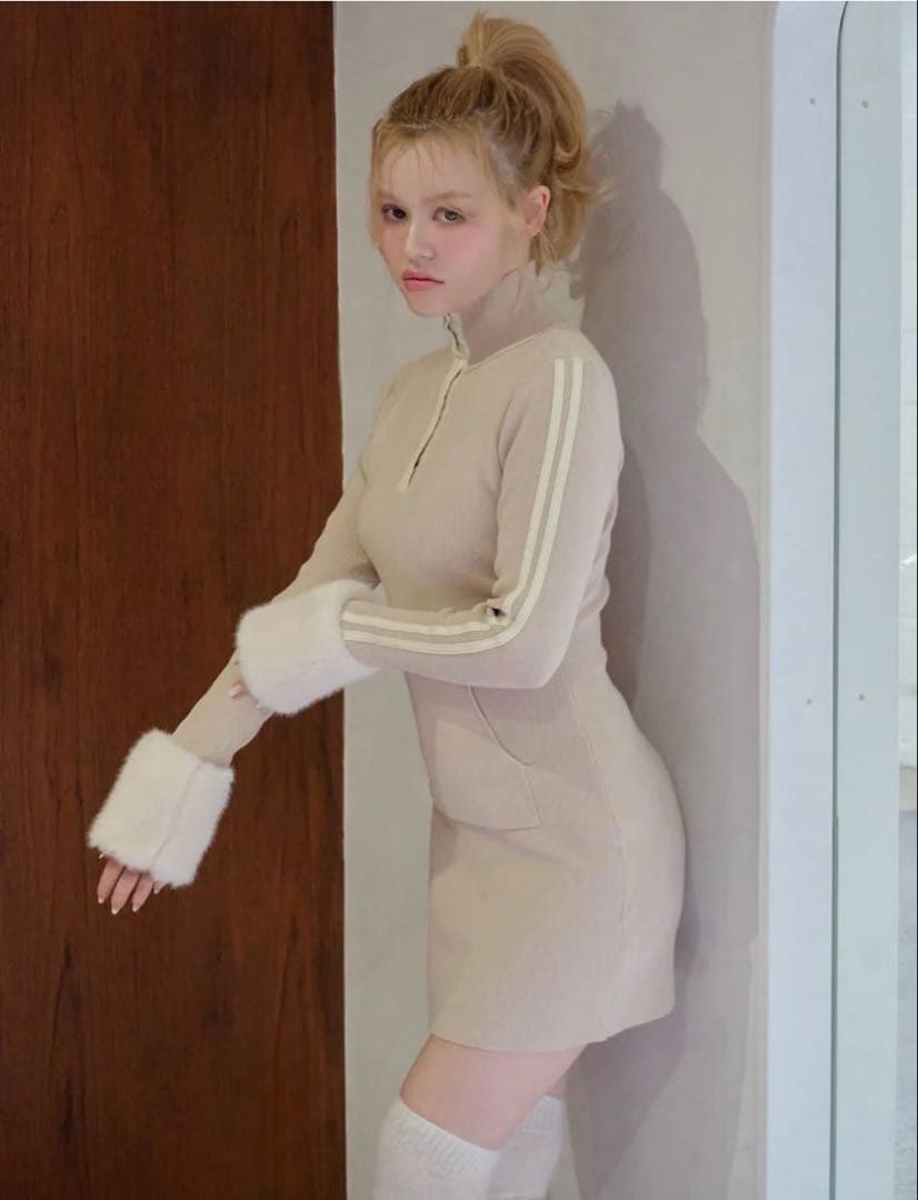 ワンピース andmary zoe fur mini dress