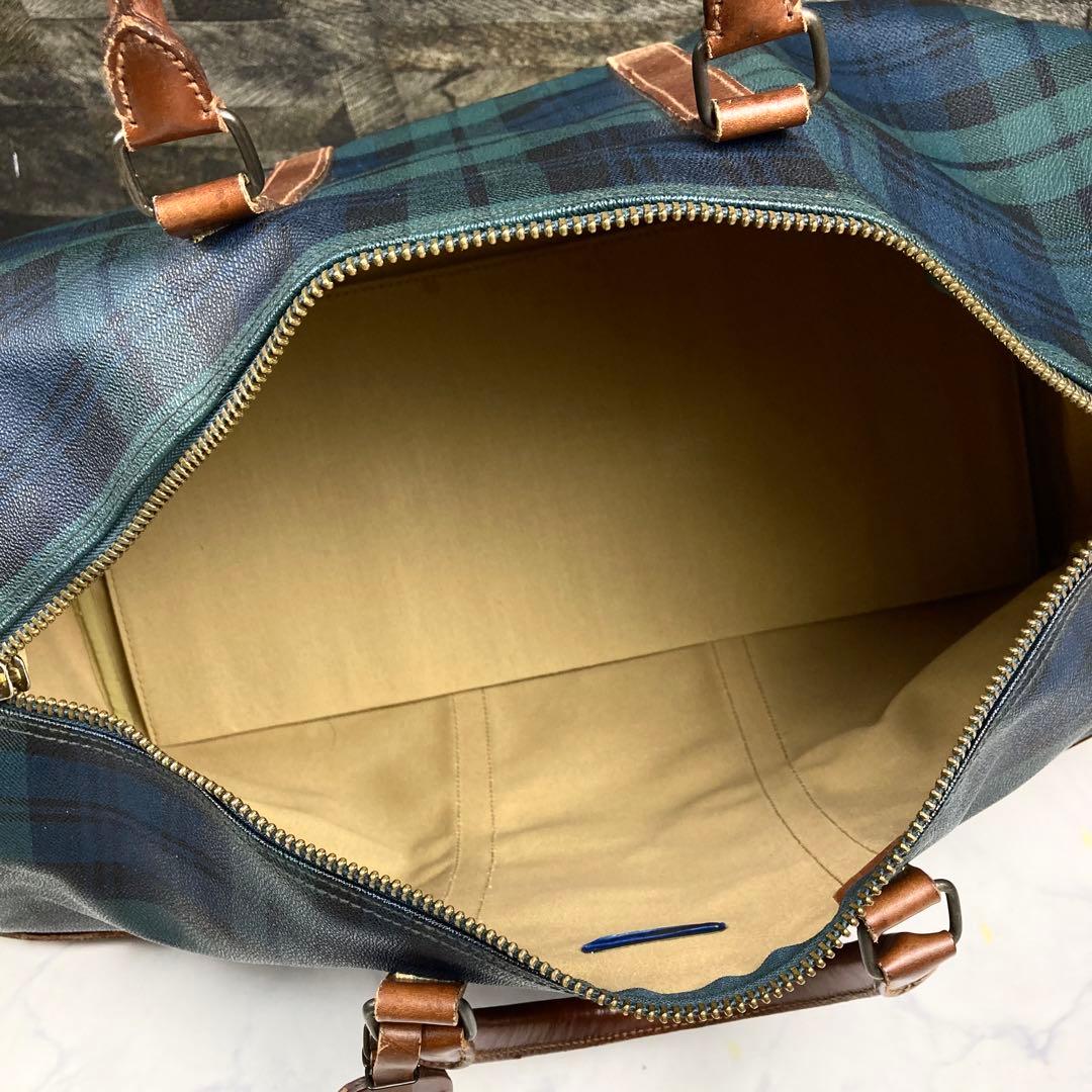 ポロラルフローレン ボストンバッグ 2way ブラックウォッチ PVC y2k