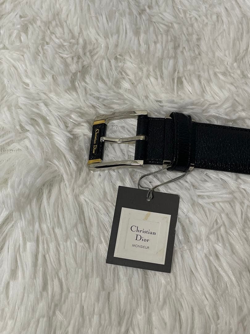 美品　Christian Dior ディオール　レザーベルト　本革 ブラック