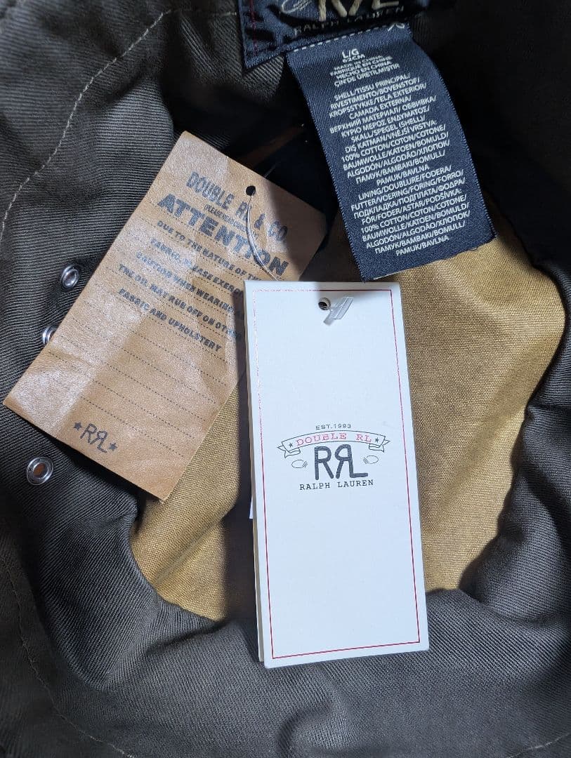 RRL ダブルアールエル オイルクロス バケットハット サファリ　L