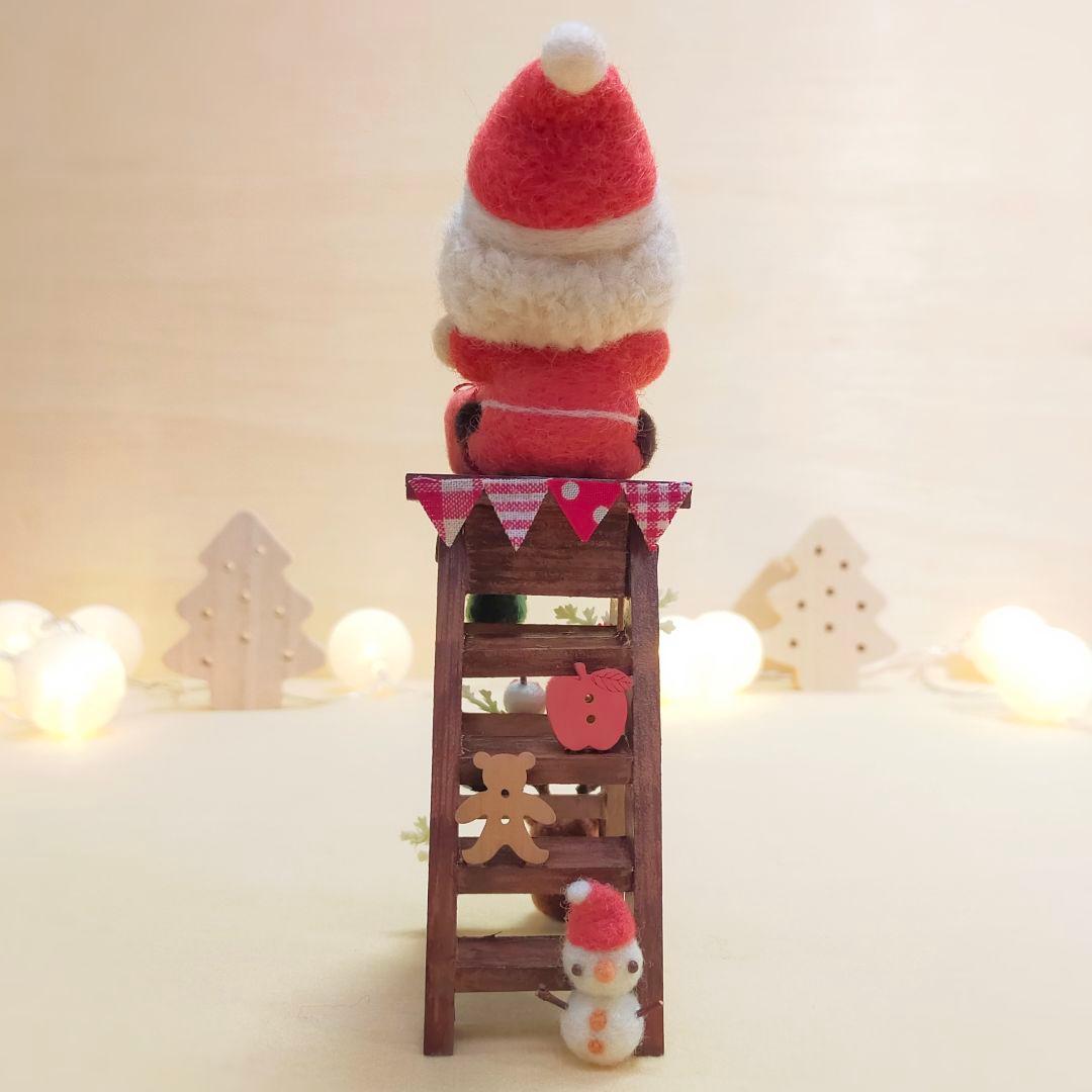 ✿羊毛フェルト✿もじゃもじゃおひげのサンタさん✿2025✿