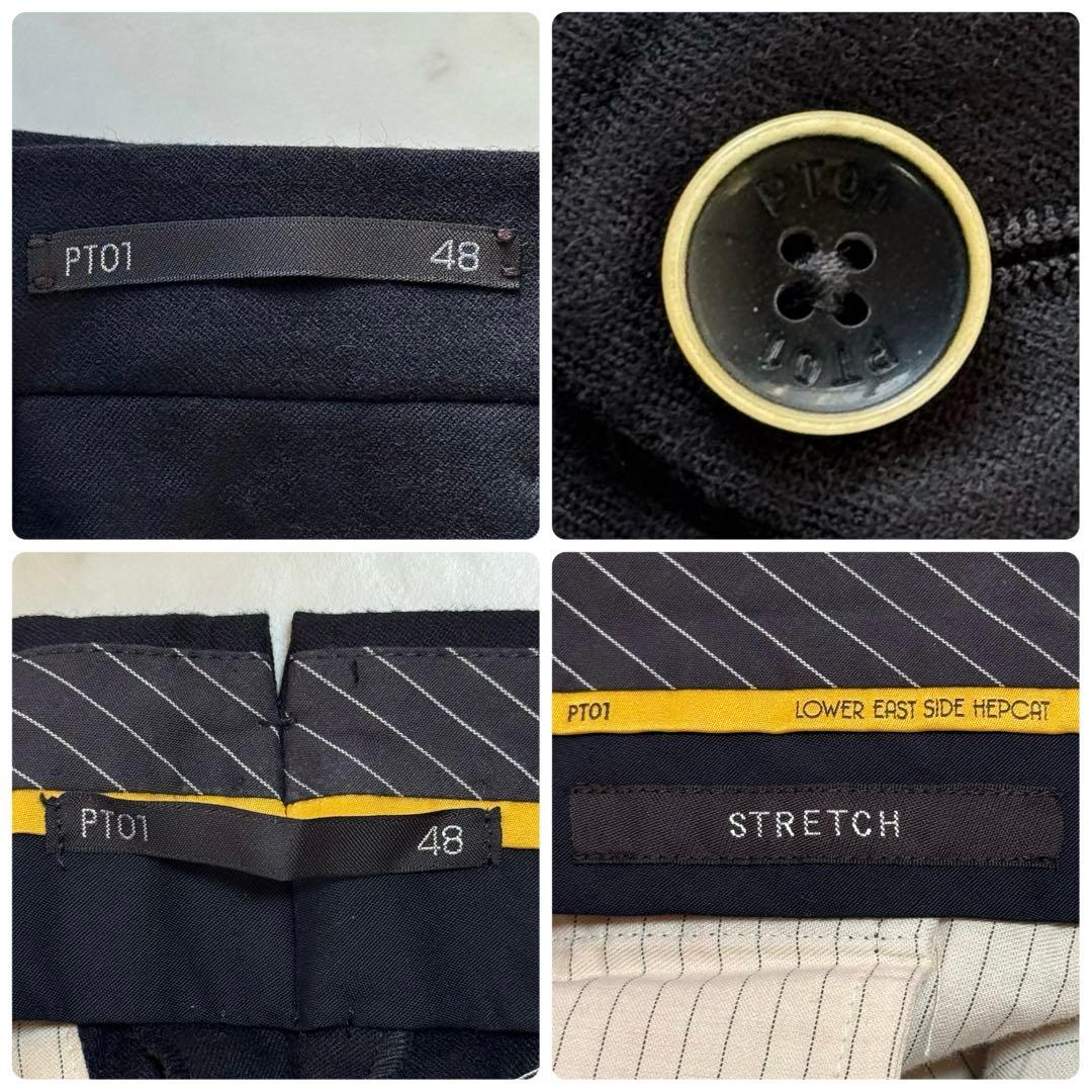 PT01 ジェントルマンフィット ストレッチ スラックスパンツ ウール 48