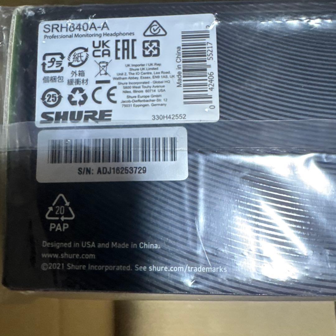 SHURE SRH840A-A 新品未使用未開封　ヘッドホン